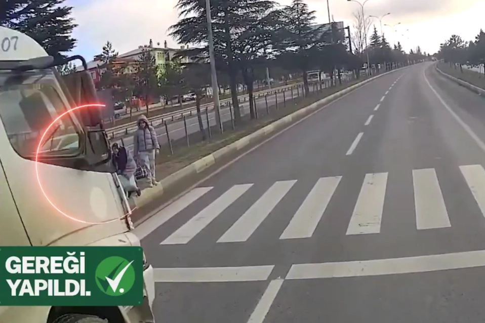 Yaya geçidinde faciqanın eşiğinden dönüldü! Kamyon sürücüsüne gereği yapıldı!