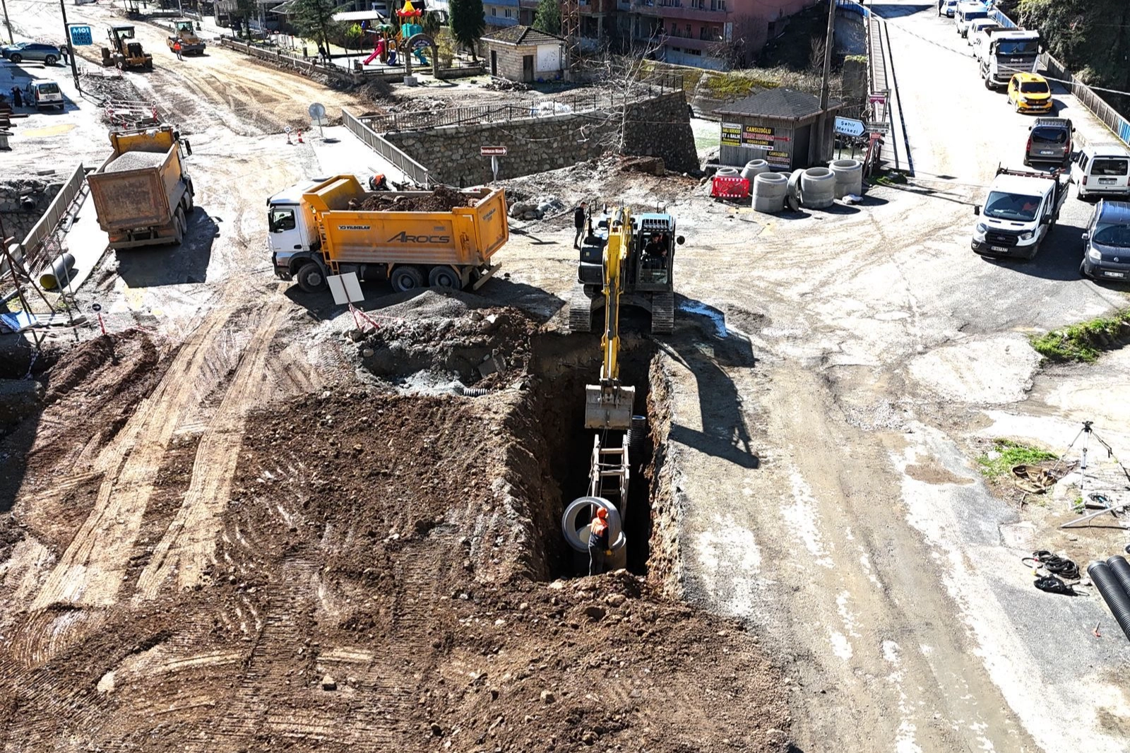 Trabzon Dernekpazarı’nda altyapı seferberliği