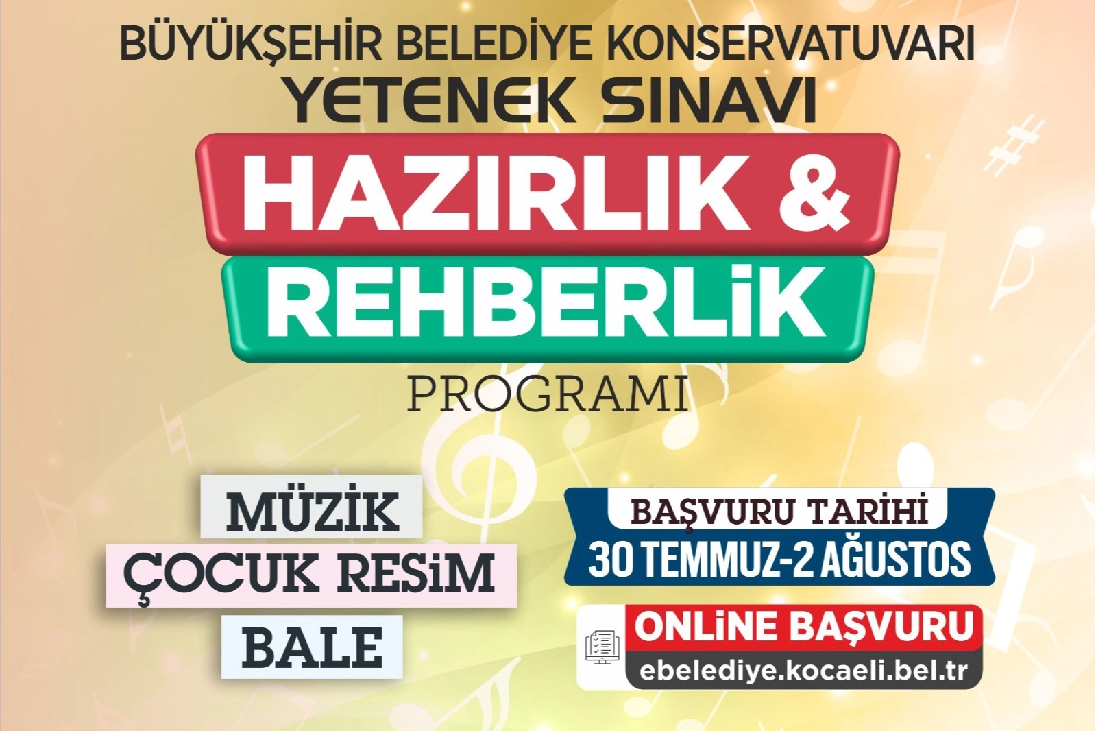 Öğrenciyi yetenek sınavlarına hazırlayacak olan programın başvuruları 30- Temmuz 2