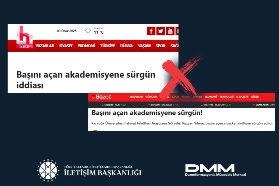 Bazı basın yayın organlarında yer alan “Başörtüsü takmayı bırakan araştırma